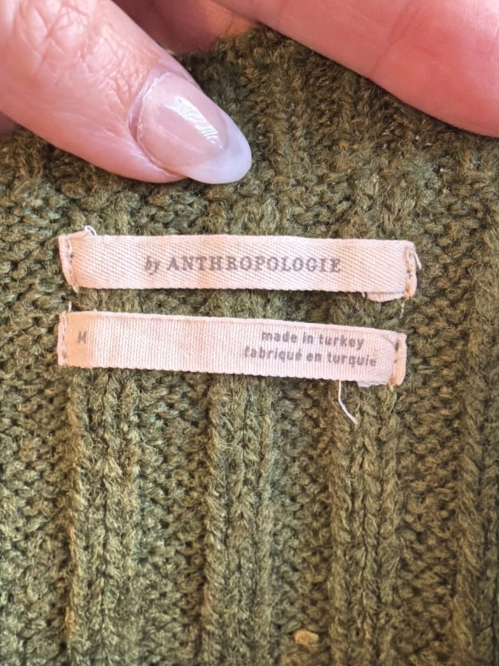 Anthropologie Rib Knit Crop Tank Top Green Sweater Size Medium - Picture 14 of 16